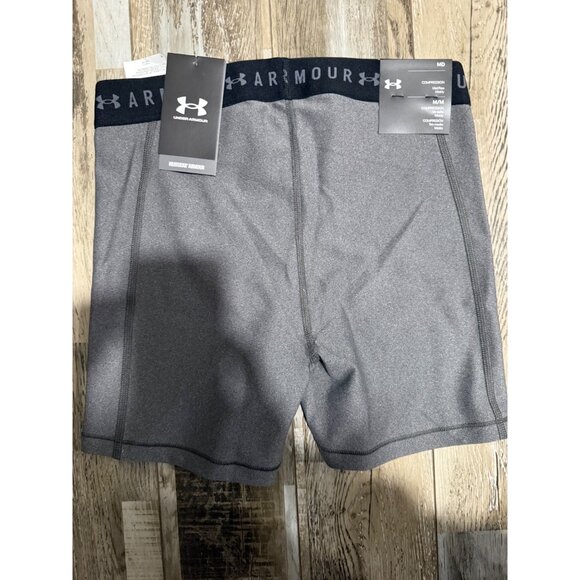 Under Armour Womens Middy Compression Shorts Mid Rise Gray M - Picture 1 of 4